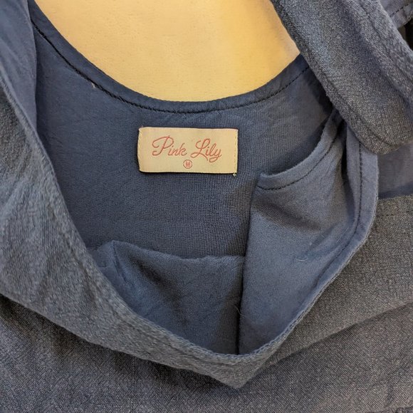 Pink Lily Stepping Out Navy Tie Romper - Medium - Picture 3 of 6